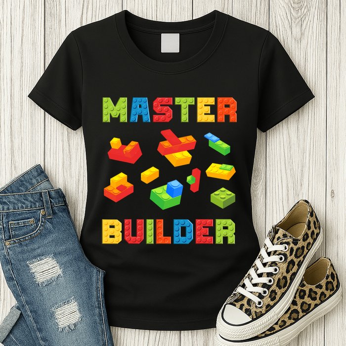 Master Builder Building Blocks Lover Brick Builder Womens T-Shirt