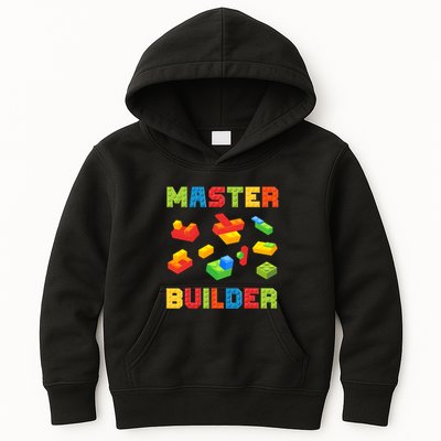 Master Builder Building Blocks Lover Brick Builder Kids Hoodie