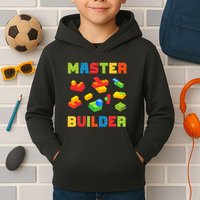 Master Builder Building Blocks Lover Brick Builder Kids Hoodie