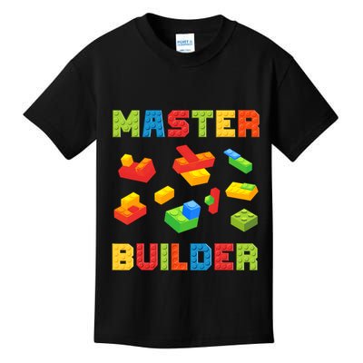 Master Builder Building Blocks Lover Brick Builder Kids T-Shirt