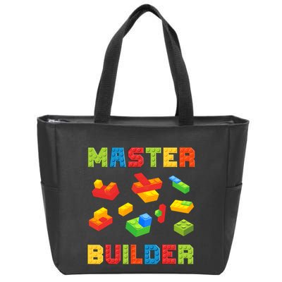 Master Builder Building Blocks Lover Brick Builder Zip Tote Bag