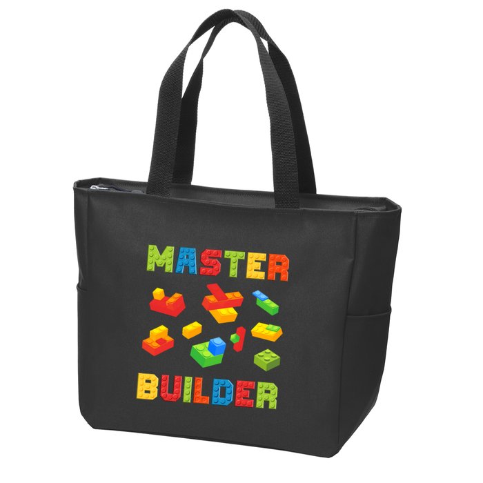 Master Builder Building Blocks Lover Brick Builder Zip Tote Bag