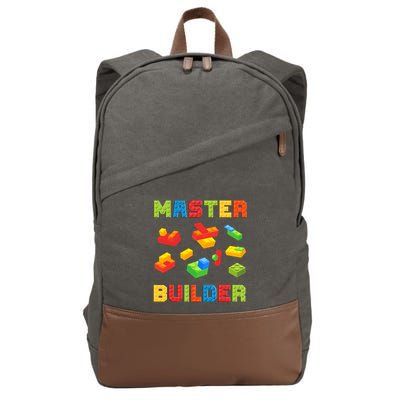 Master Builder Building Blocks Lover Brick Builder Cotton Canvas Backpack