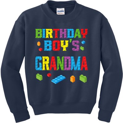 Master Builder Birthday Boy's Grandma Building Bricks Blocks Kids Sweatshirt