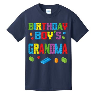 Master Builder Birthday Boy's Grandma Building Bricks Blocks Kids T-Shirt