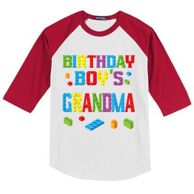 Master Builder Birthday Boy's Grandma Building Bricks Blocks Kids Colorblock Raglan Jersey