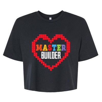 Master Builder Block Brick Building Heart Valentines Day Bella+Canvas Jersey Crop Tee