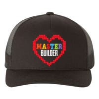 Master Builder Block Brick Building Heart Valentines Day Yupoong Adult 5-Panel Trucker Hat