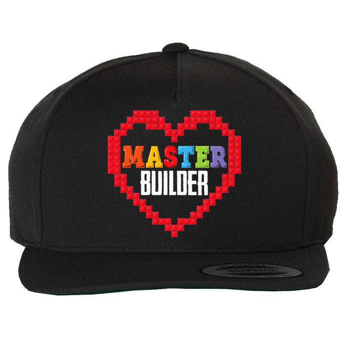 Master Builder Block Brick Building Heart Valentines Day Wool Snapback Cap