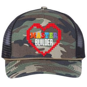 Master Builder Block Brick Building Heart Valentines Day Retro Rope Trucker Hat Cap