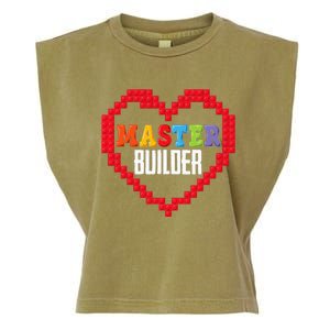 Master Builder Block Brick Building Heart Valentines Day Garment-Dyed Women's Muscle Tee