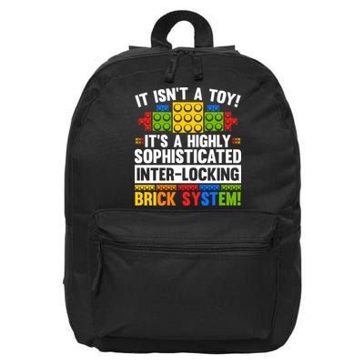 Master Builder Bricks Blocks Play Toys 16 in Basic Backpack