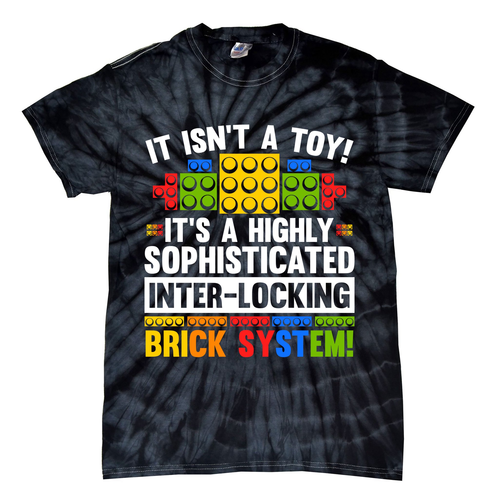 Master Builder Bricks Blocks Play Toys Tie-Dye T-Shirt