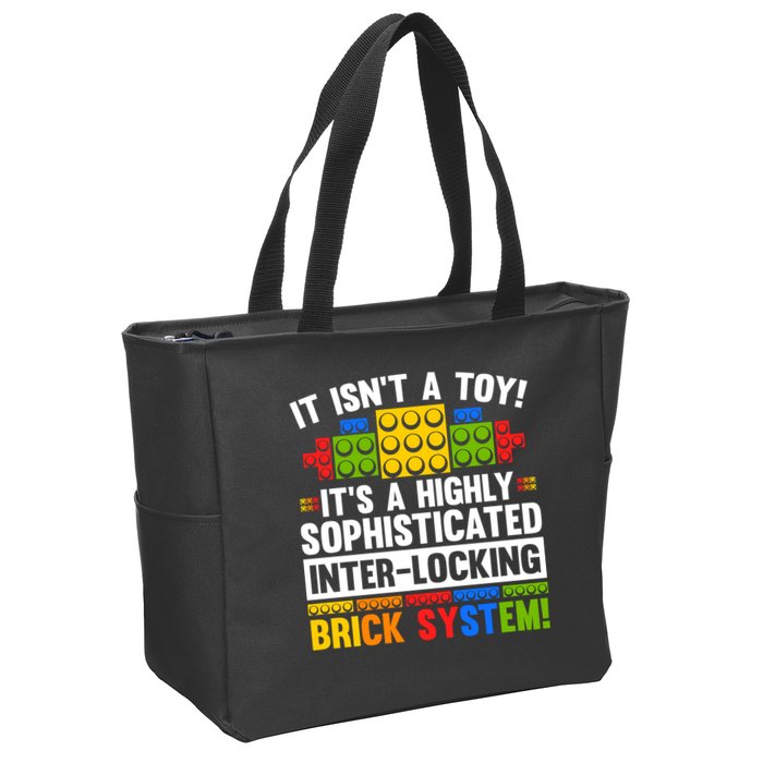 Master Builder Bricks Blocks Play Toys Zip Tote Bag