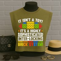 Master Builder Bricks Blocks Play Toys Garment-Dyed Women's Muscle Tee