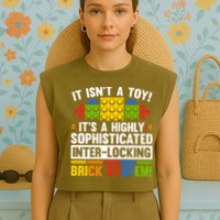 Master Builder Bricks Blocks Play Toys Garment-Dyed Women's Muscle Tee