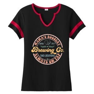 Mamas Boobery Brewing Co New Mom Breastfeeding Funny Ladies Halftime Notch Neck Tee