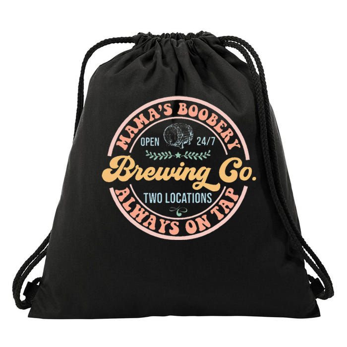 Mamas Boobery Brewing Co New Mom Breastfeeding Funny Drawstring Bag