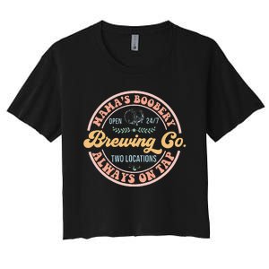 Mamas Boobery Brewing Co New Mom Breastfeeding Funny Women's Crop Top Tee