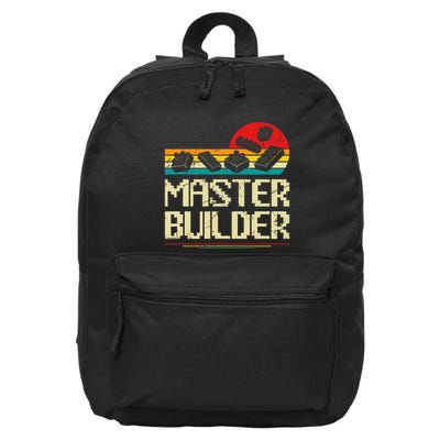 Master Builder Block Building Brick Builder 16 in Basic Backpack