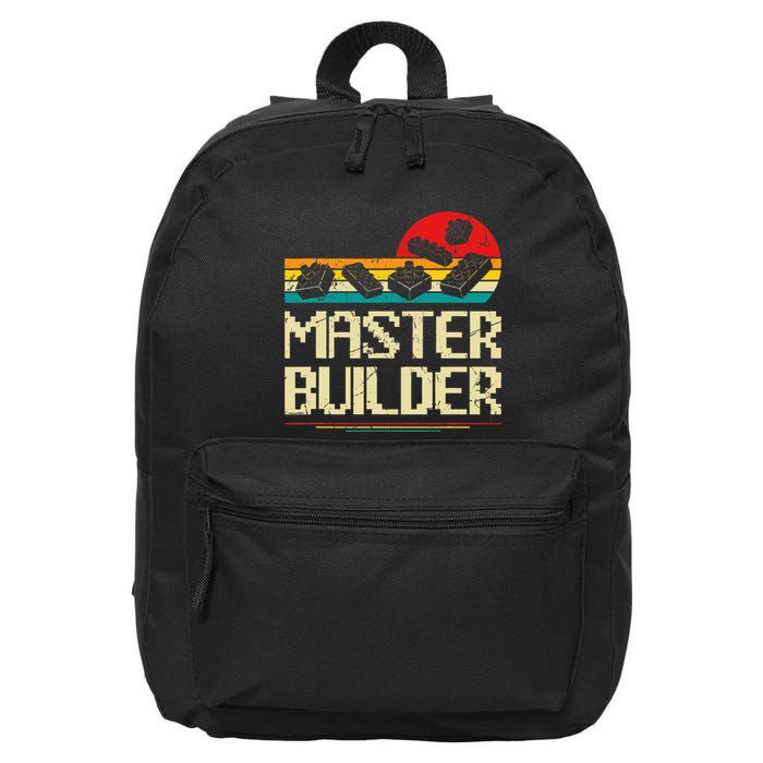 Master Builder Block Building Brick Builder 16 in Basic Backpack