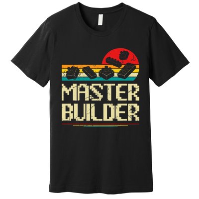 Master Builder Block Building Brick Builder Premium T-Shirt