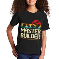 Master Builder Block Building Brick Builder Kids T-Shirt