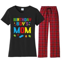 Master Builder Birthday Mom Building Bricks Blocks Women's Flannel Pajama Set