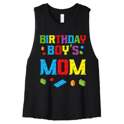 Master Builder Birthday Mom Building Bricks Blocks Women's Racerback Cropped Tank