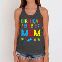 Master Builder Birthday Mom Building Bricks Blocks Women's Knotted Racerback Tank