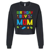 Master Builder Birthday Mom Building Bricks Blocks Cropped Pullover Crew