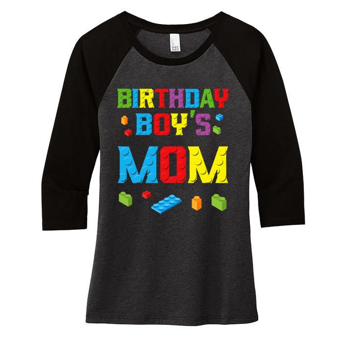 Master Builder Birthday Mom Building Bricks Blocks Women's Tri-Blend 3/4-Sleeve Raglan Shirt