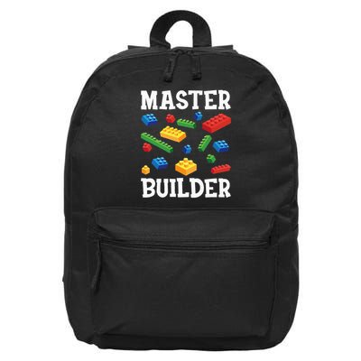 Master Builder  Block Building Brick Builder 16 in Basic Backpack