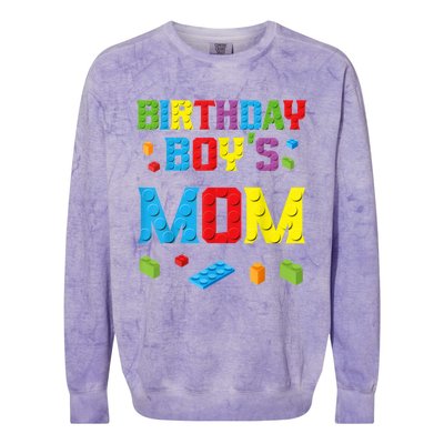 Master Builder Birthday Boy's Mom Building Bricks Blocks Colorblast Crewneck Sweatshirt