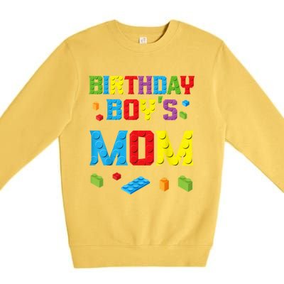 Master Builder Birthday Boy's Mom Building Bricks Blocks Premium Crewneck Sweatshirt