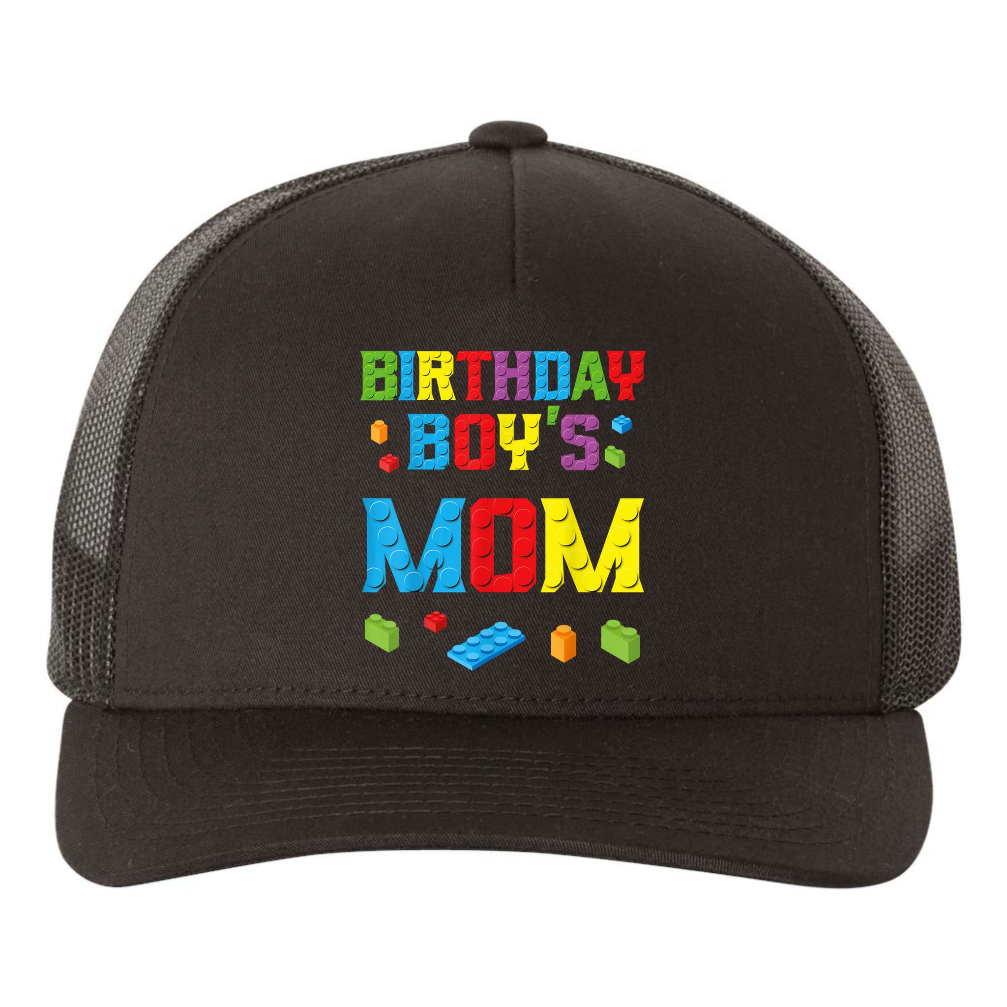 Master Builder Birthday Boy's Mom Building Bricks Blocks Yupoong Adult 5-Panel Trucker Hat
