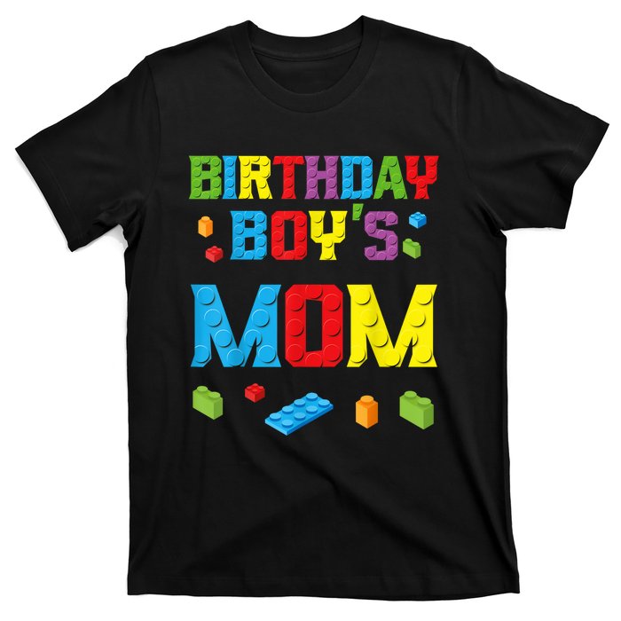 Master Builder Birthday Boy's Mom Building Bricks Blocks T-Shirt