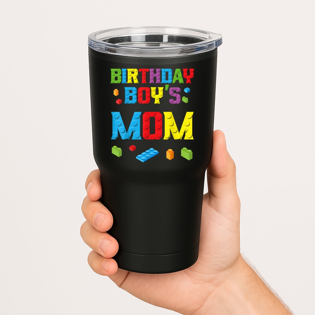 Master Builder Birthday Boy's Mom Building Bricks Blocks Tumbler
