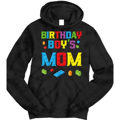 Master Builder Birthday Boy's Mom Building Bricks Blocks Tie Dye Hoodie
