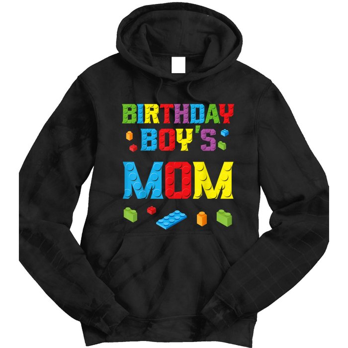 Master Builder Birthday Boy's Mom Building Bricks Blocks Tie Dye Hoodie