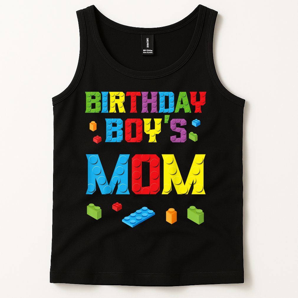 Master Builder Birthday Boy's Mom Building Bricks Blocks Tank Top