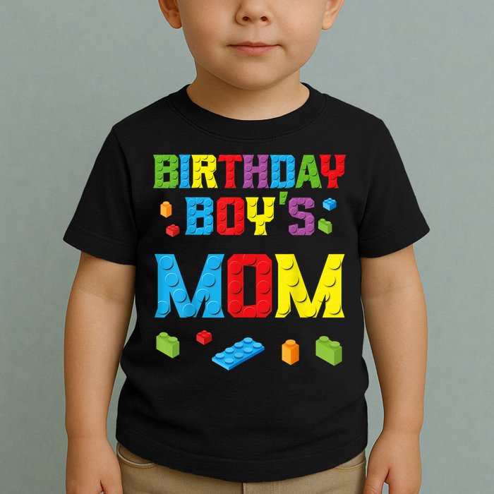 Master Builder Birthday Boy's Mom Building Bricks Blocks Toddler T-Shirt