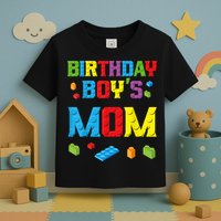 Master Builder Birthday Boy's Mom Building Bricks Blocks Toddler T-Shirt