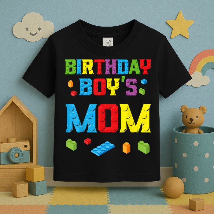 Master Builder Birthday Boy's Mom Building Bricks Blocks Toddler T-Shirt