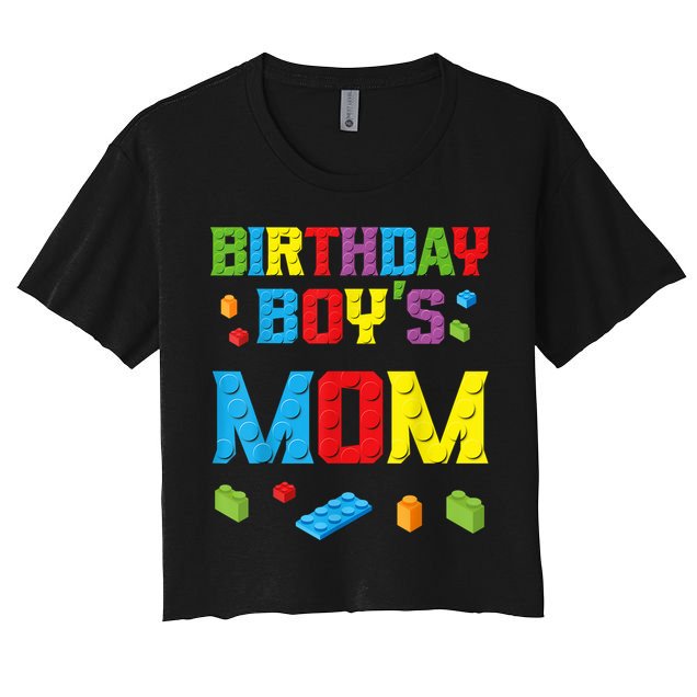 Master Builder Birthday Boy's Mom Building Bricks Blocks Crop Top