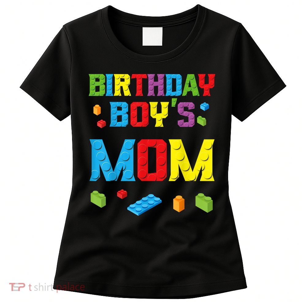 Master Builder Birthday Boy's Mom Building Bricks Blocks Womens T-Shirt