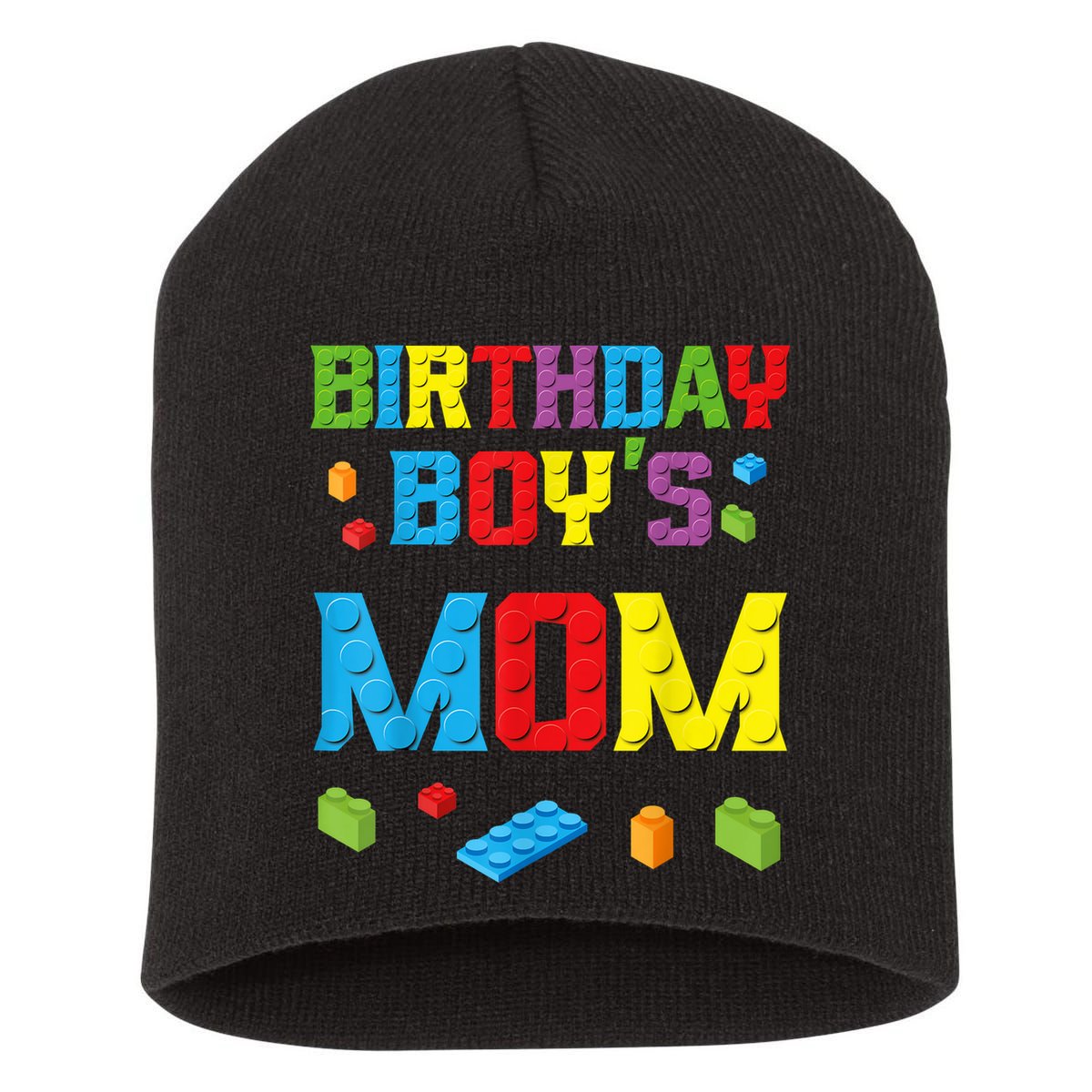 Master Builder Birthday Boy's Mom Building Bricks Blocks Short Acrylic Beanie