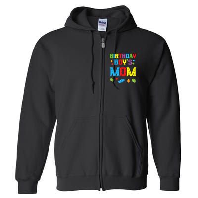 Master Builder Birthday Boy's Mom Building Bricks Blocks Full Zip Hoodie