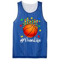 Messy Bun Basketball Ball Puzzle Mom Life Autism Awareness Mesh Reversible Basketball Jersey Tank