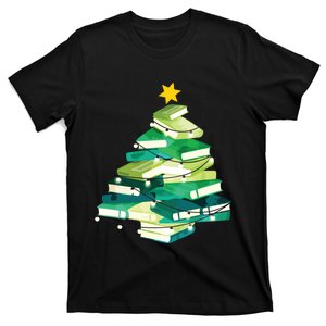 Merry Bookmas Books Pine Tree Funny Reading Lover Christmas T-Shirt